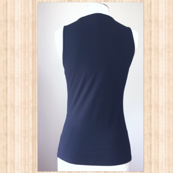 WHBM ruffle neckline sleeveless top - Picture 3 of 6